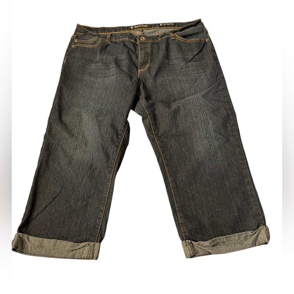 Salt Works New York City Jeans Women’s 14 Blue Mid-Rise Cuffed Crop Cotton Blend